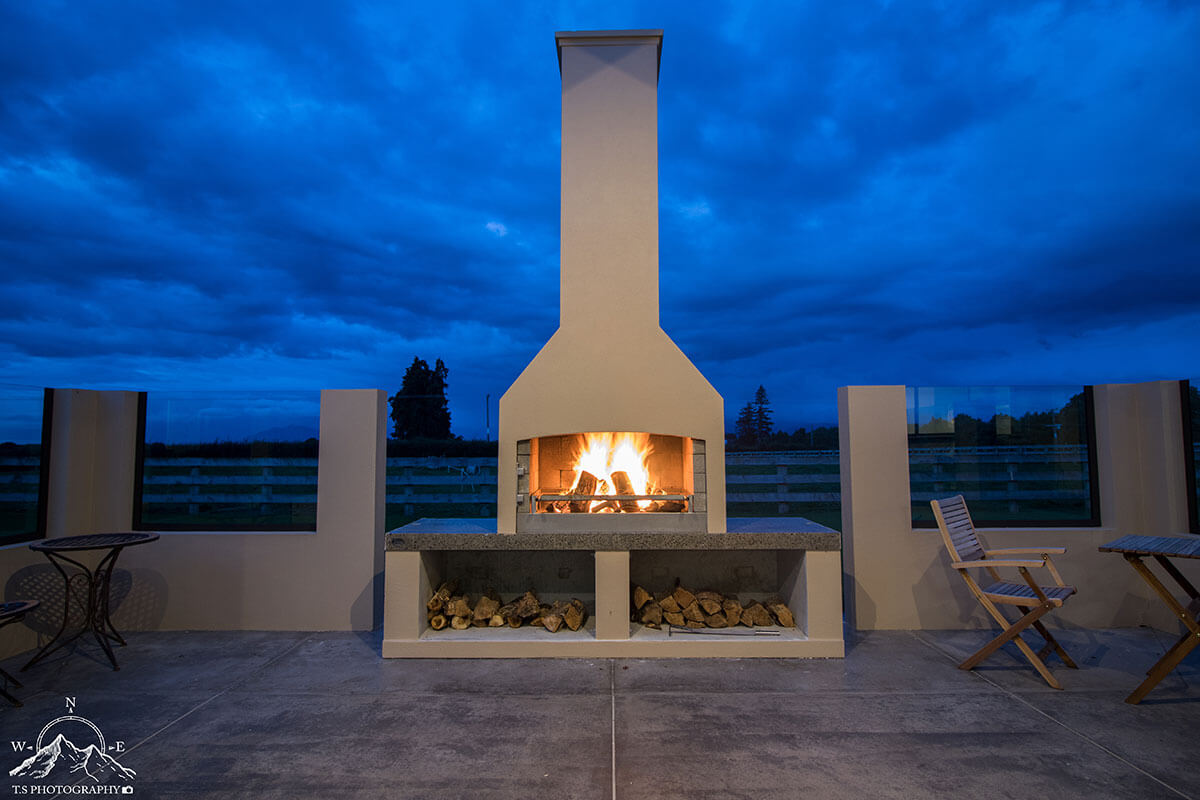 Outdoor Fire with a beautiful evening sky backdrop