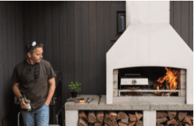 Pizza Hood Kit in a Premier Outdoor Fireplace